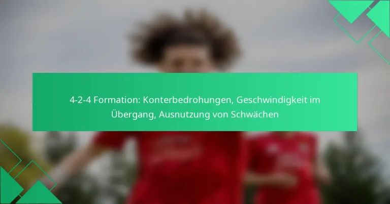 4-2-4 Formation: Konterbedrohungen, Geschwindigkeit im Übergang, Ausnutzung von Schwächen