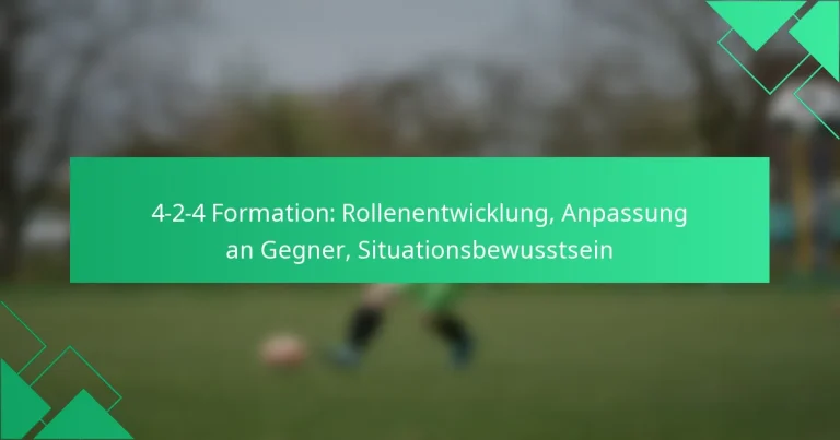 4-2-4 Formation: Rollenentwicklung, Anpassung an Gegner, Situationsbewusstsein