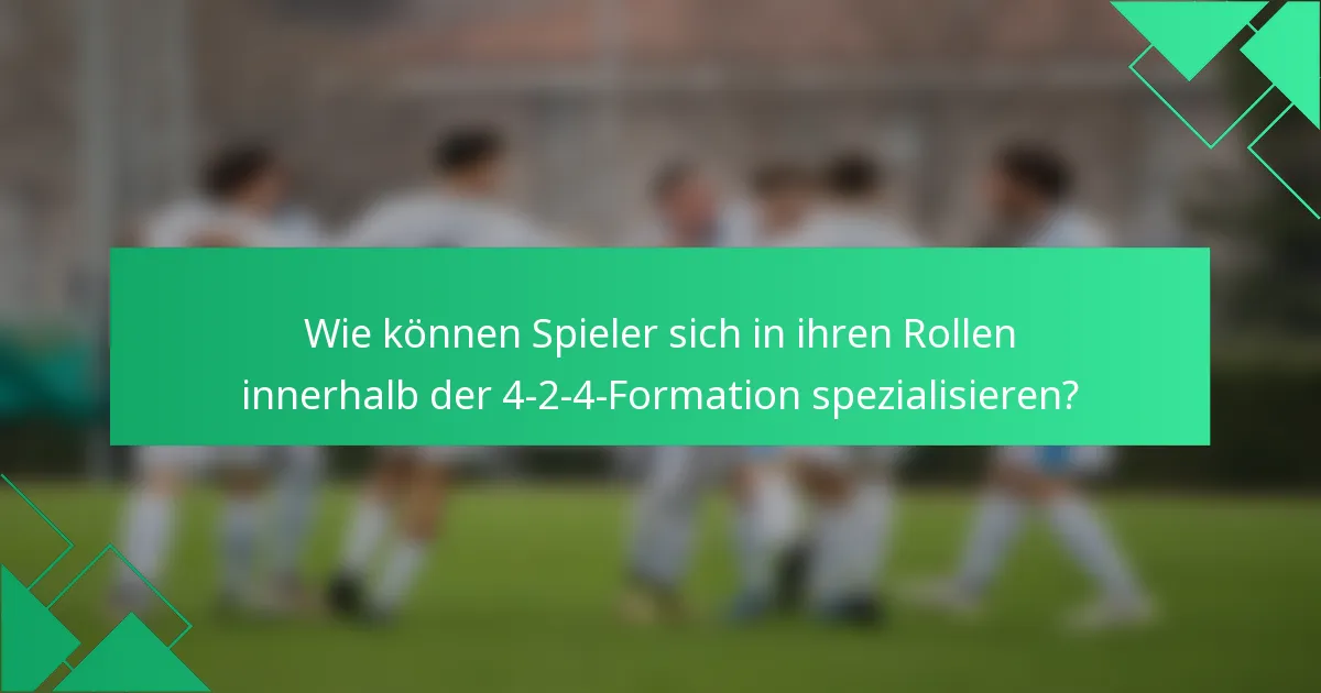 Wie können Spieler sich in ihren Rollen innerhalb der 4-2-4-Formation spezialisieren?