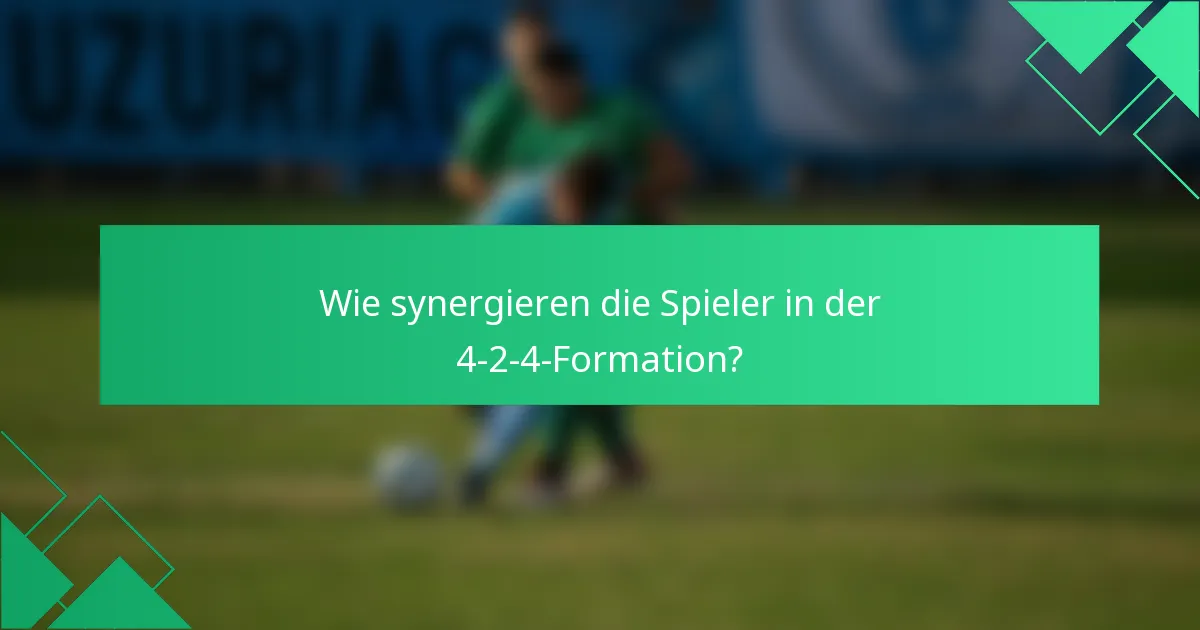 Wie synergieren die Spieler in der 4-2-4-Formation?